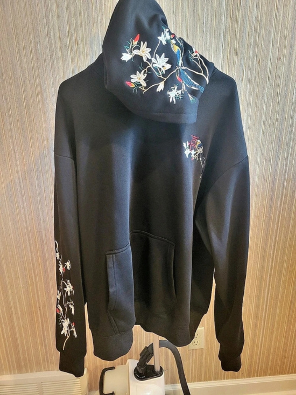 Niepce Songbird Embroidery Hoodie Black & Blue 2XL